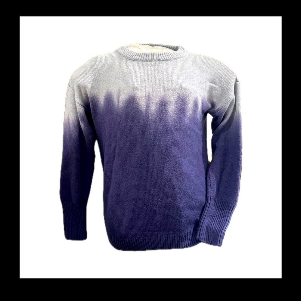 Simply Vera by Vera Wang Purple Tie Dye Knit Scoop Neck Sweater Size Large